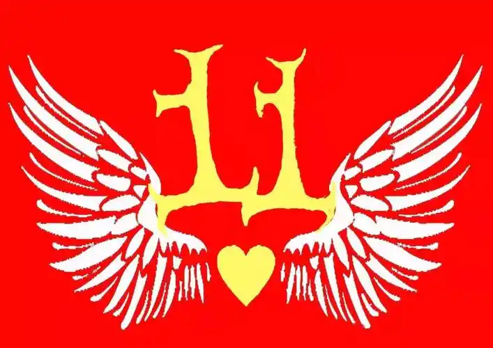 高中二年级11班一双翅膀创意班旗图片设计