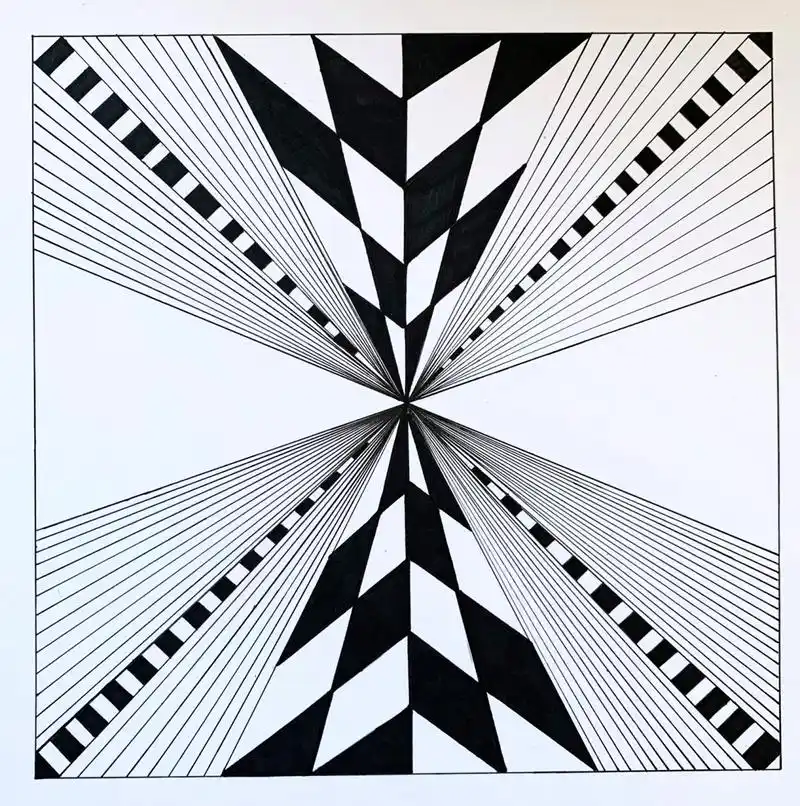 发射构成 平面作业 一开始的构图是临摹的 后来找不到图了 自己随意