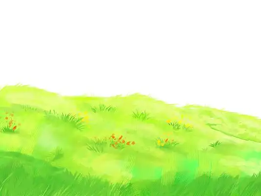 绿色手绘卡通草地草坪草坡元素png素材