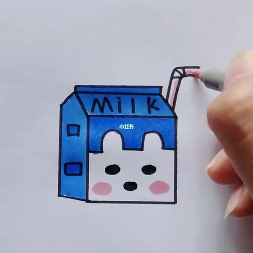 简笔画小牛奶
